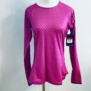 Nike Pro Hyperwarm Dri-FIT Polka Dot Training Top Pink Gray 548749-681 Womens L